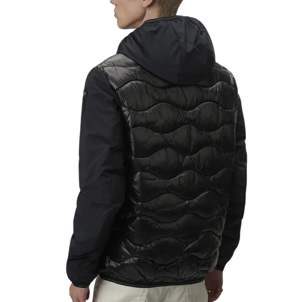 Piumino da uomo monocromatico in nylon - Nero