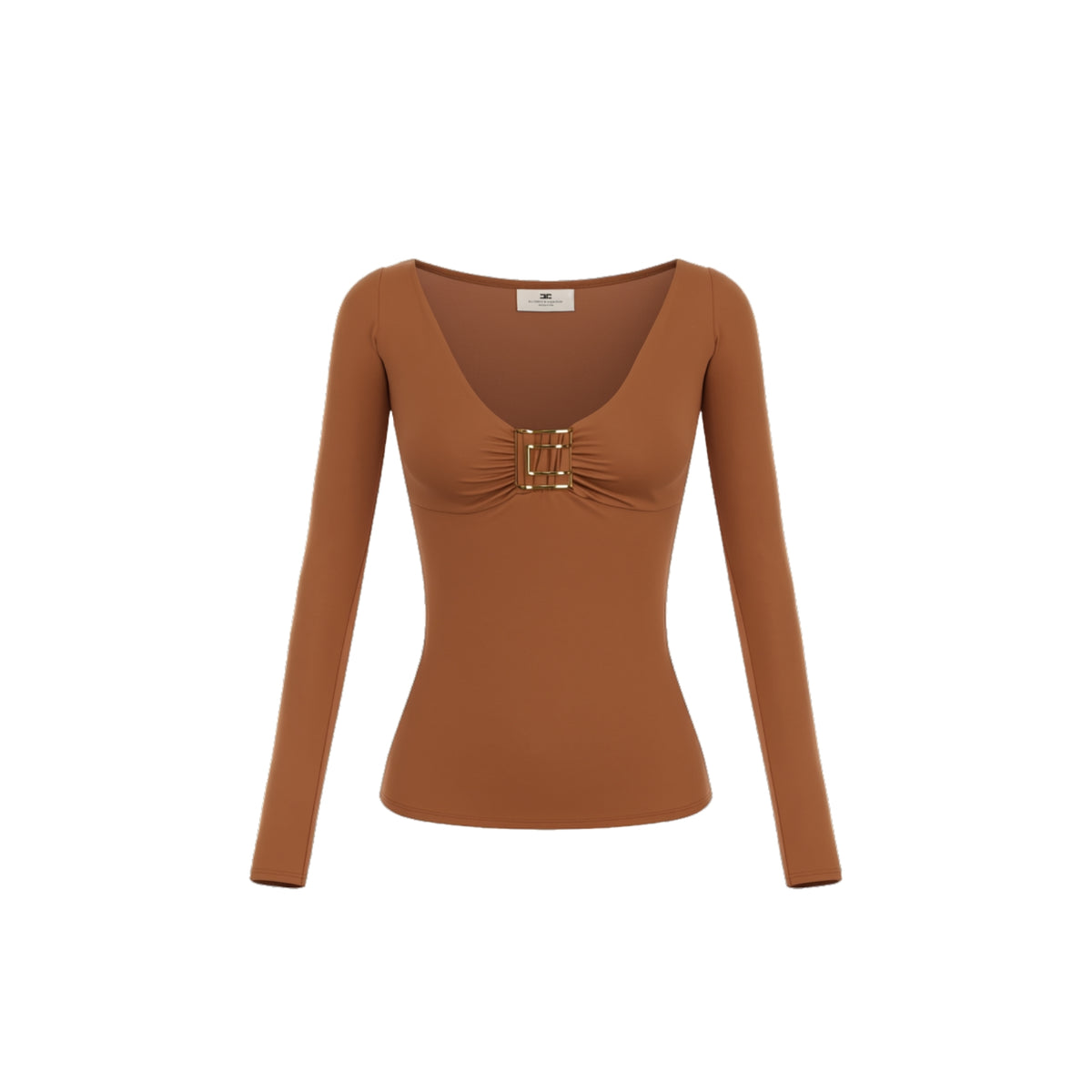 Maglia con scollo e placca dorata - Sigaro