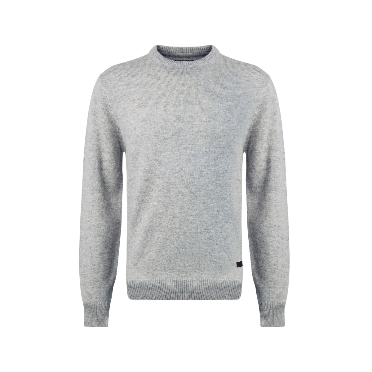Maglione con toppe in pelle sui gomiti - Grigio