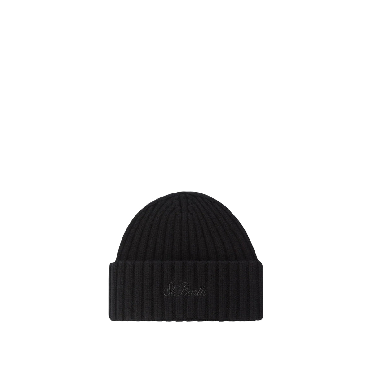 Berretto Wengen in lana con ricamo logo-NERO