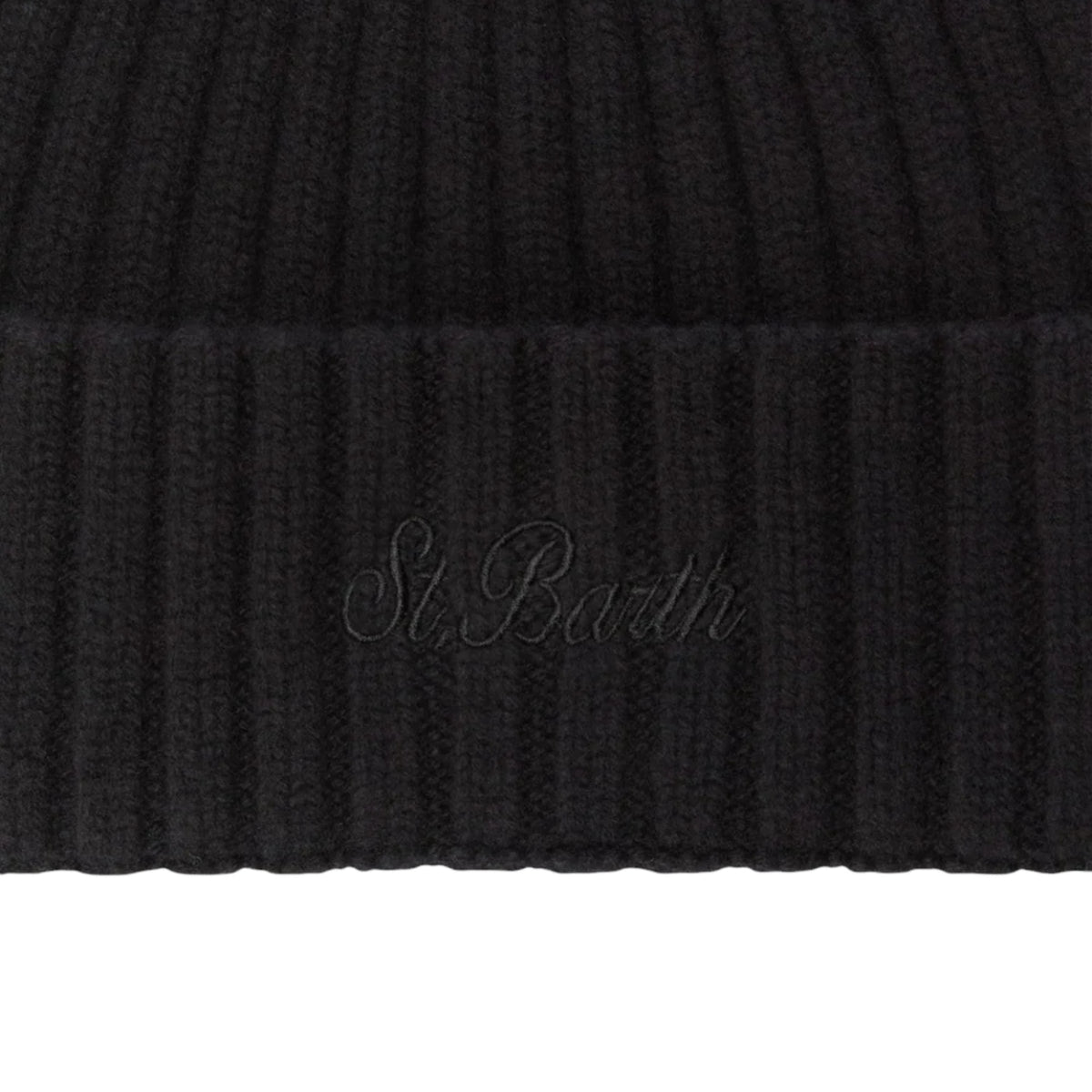 Berretto Wengen in lana con ricamo logo-NERO
