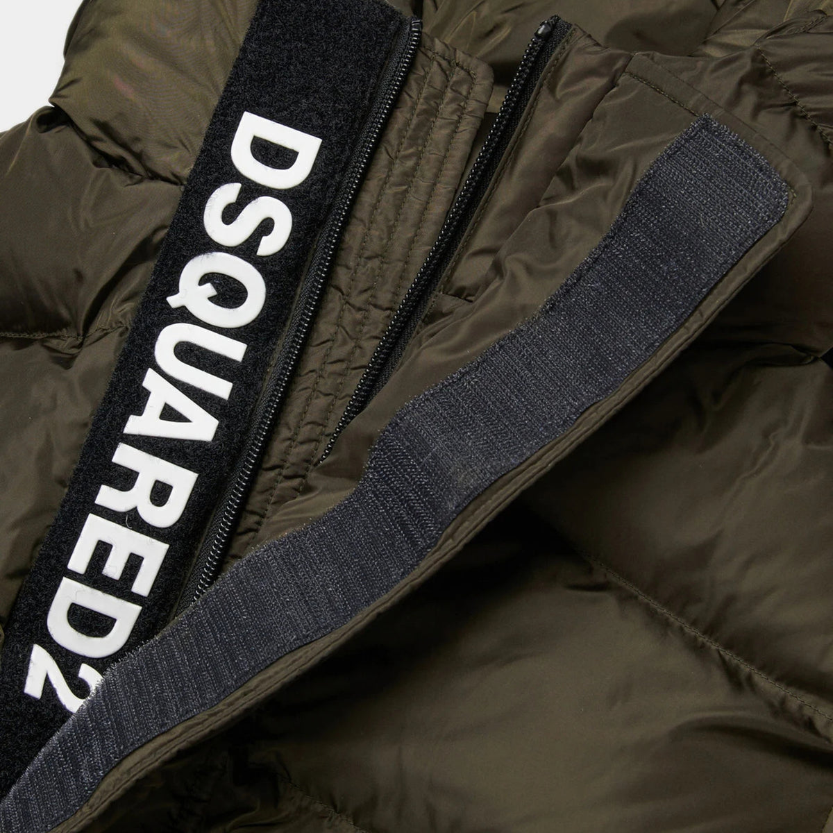 Piumino in nylon lucido con stampa logo - Verde