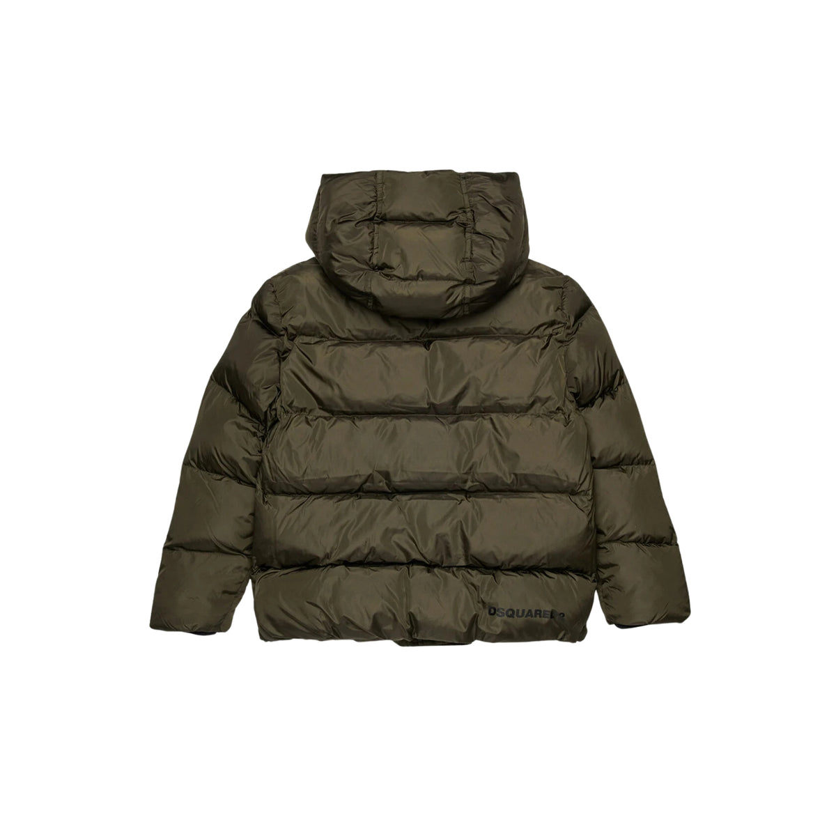 Piumino in nylon lucido con stampa logo - Verde