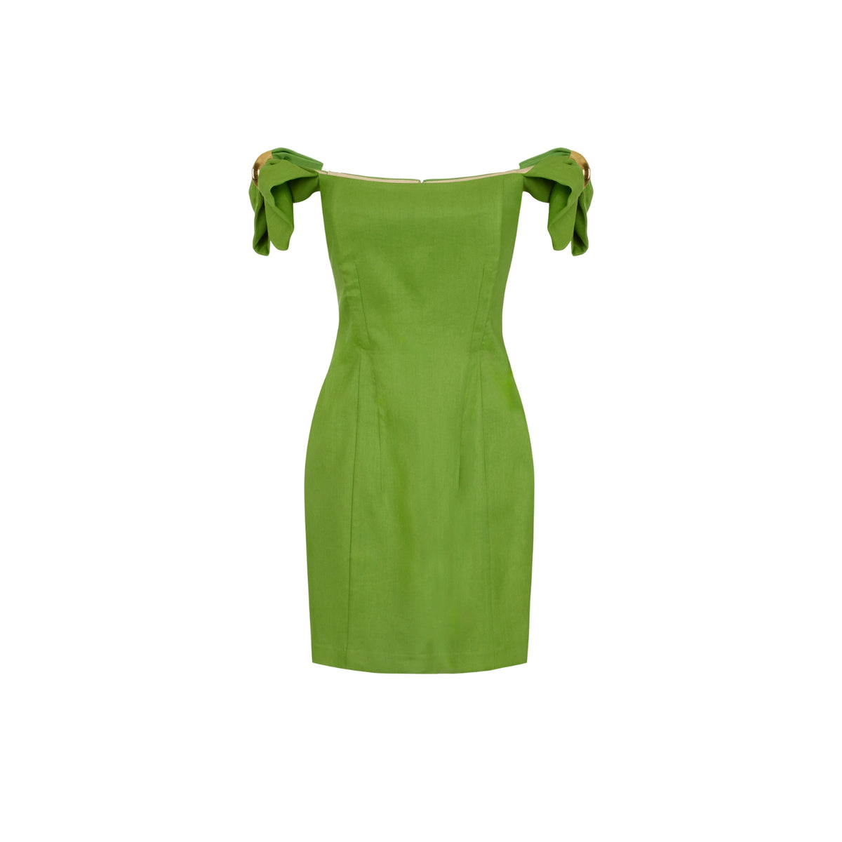 Abito Mini in misto lino - Verde