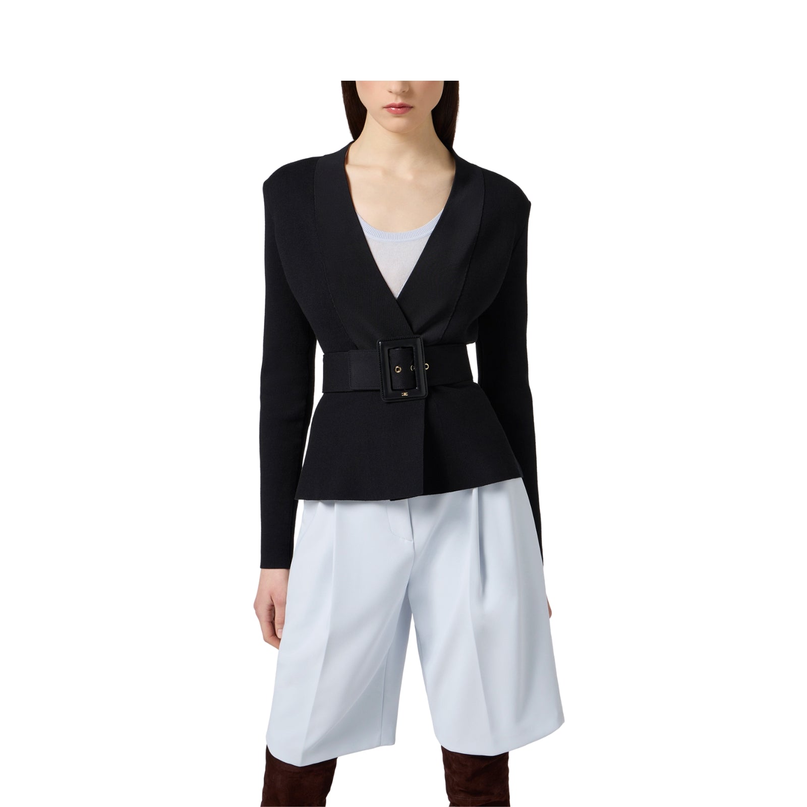 Giacca in maglia con cintura