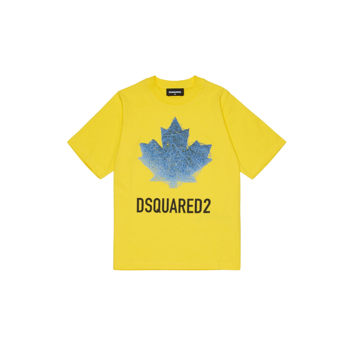 T-shirt logo con maxi foglia d'acero - Giallo