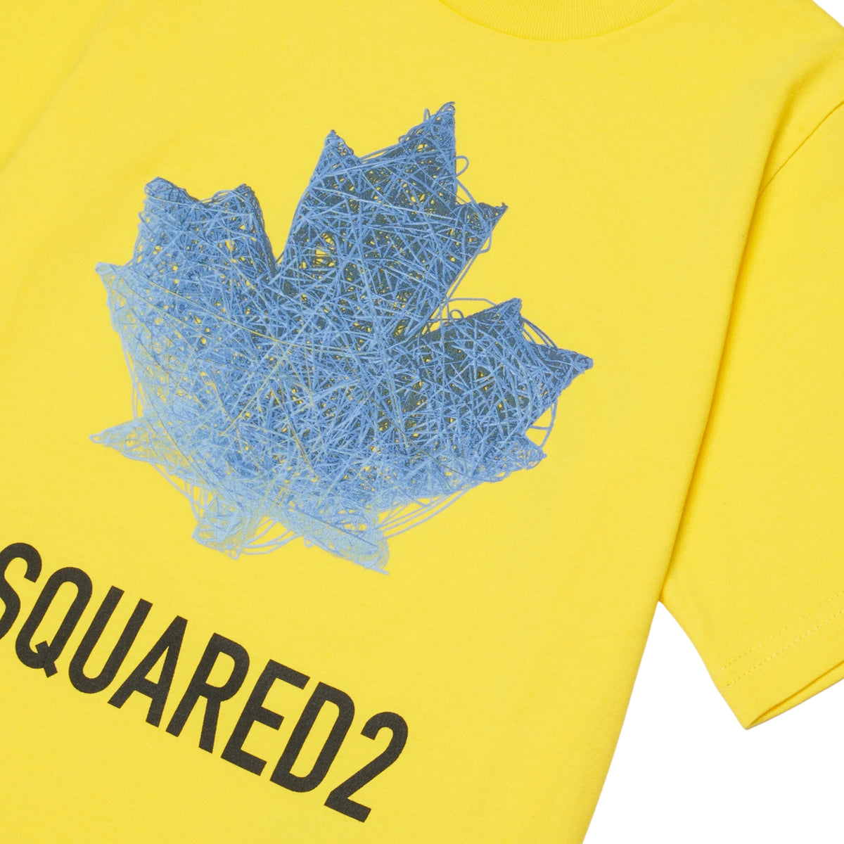 T-shirt logo con maxi foglia d'acero - Giallo