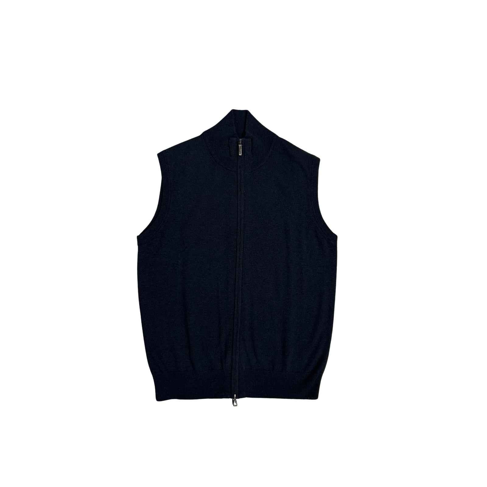gilet in maglia con zip - BLU