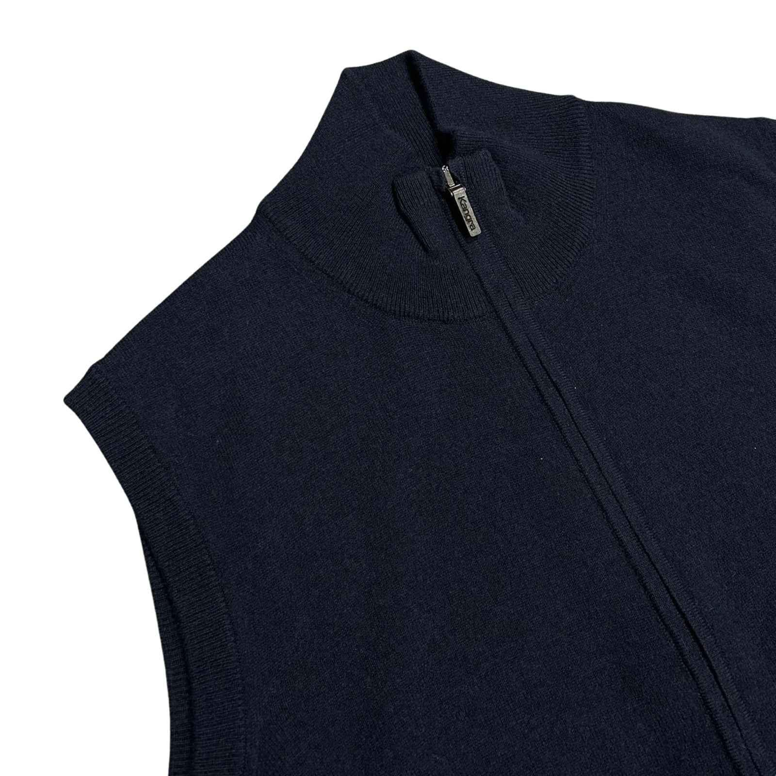 gilet in maglia con zip - BLU