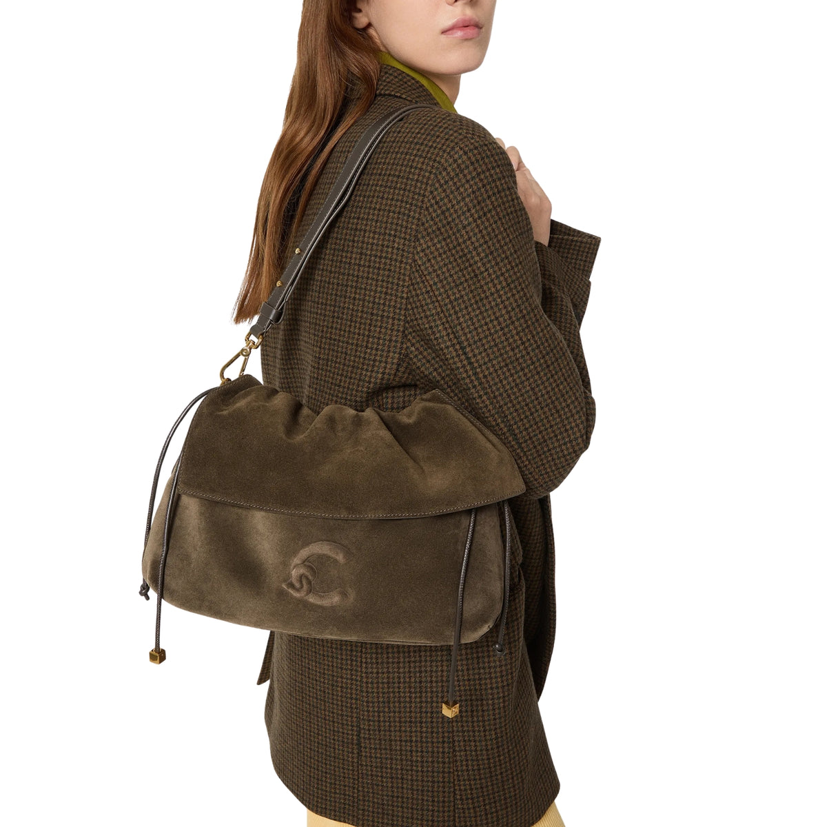 Borsa Lidia con logo C-Me a rilievo - Fango