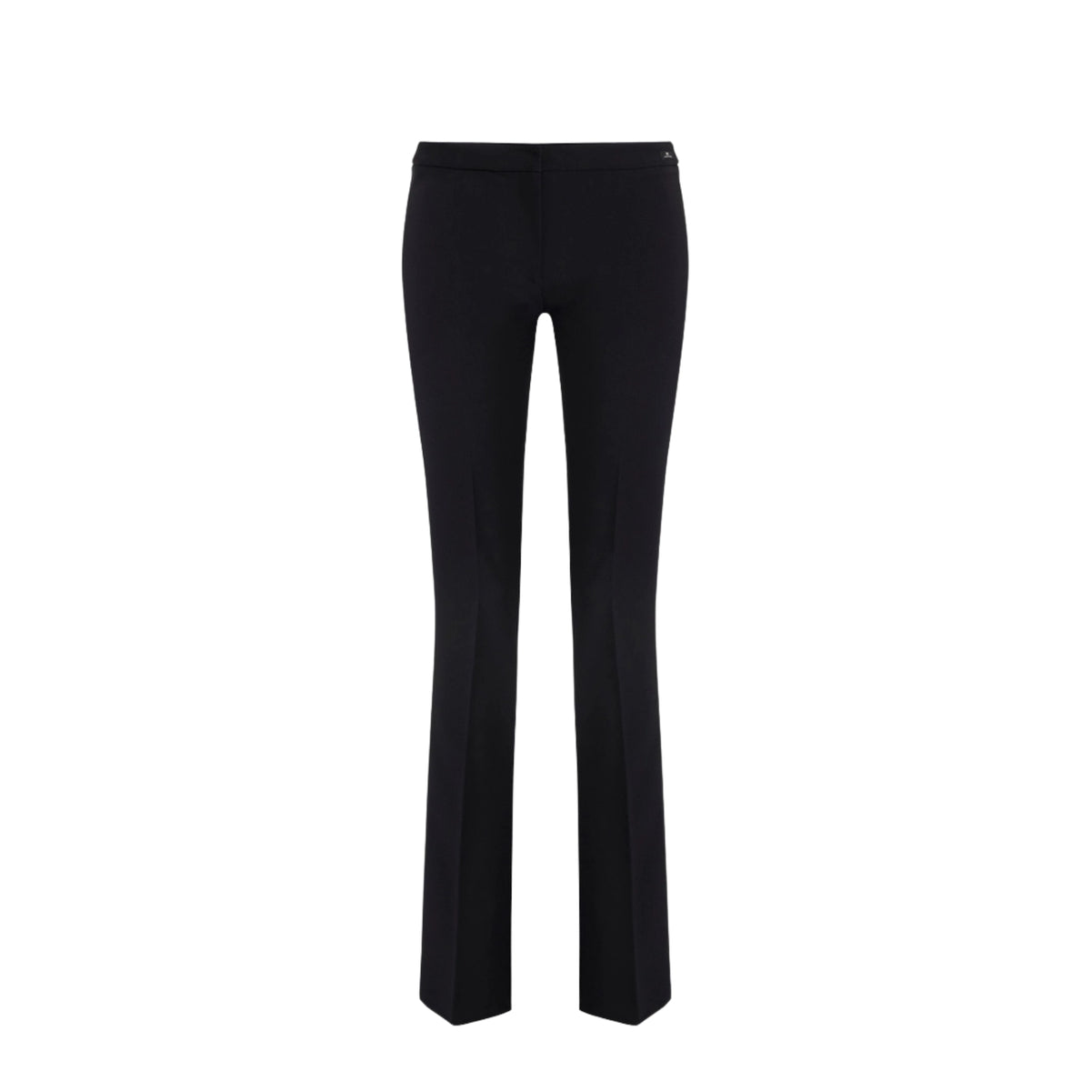 Pantalone in crêpe con spacchi interni al fondo - Nero
