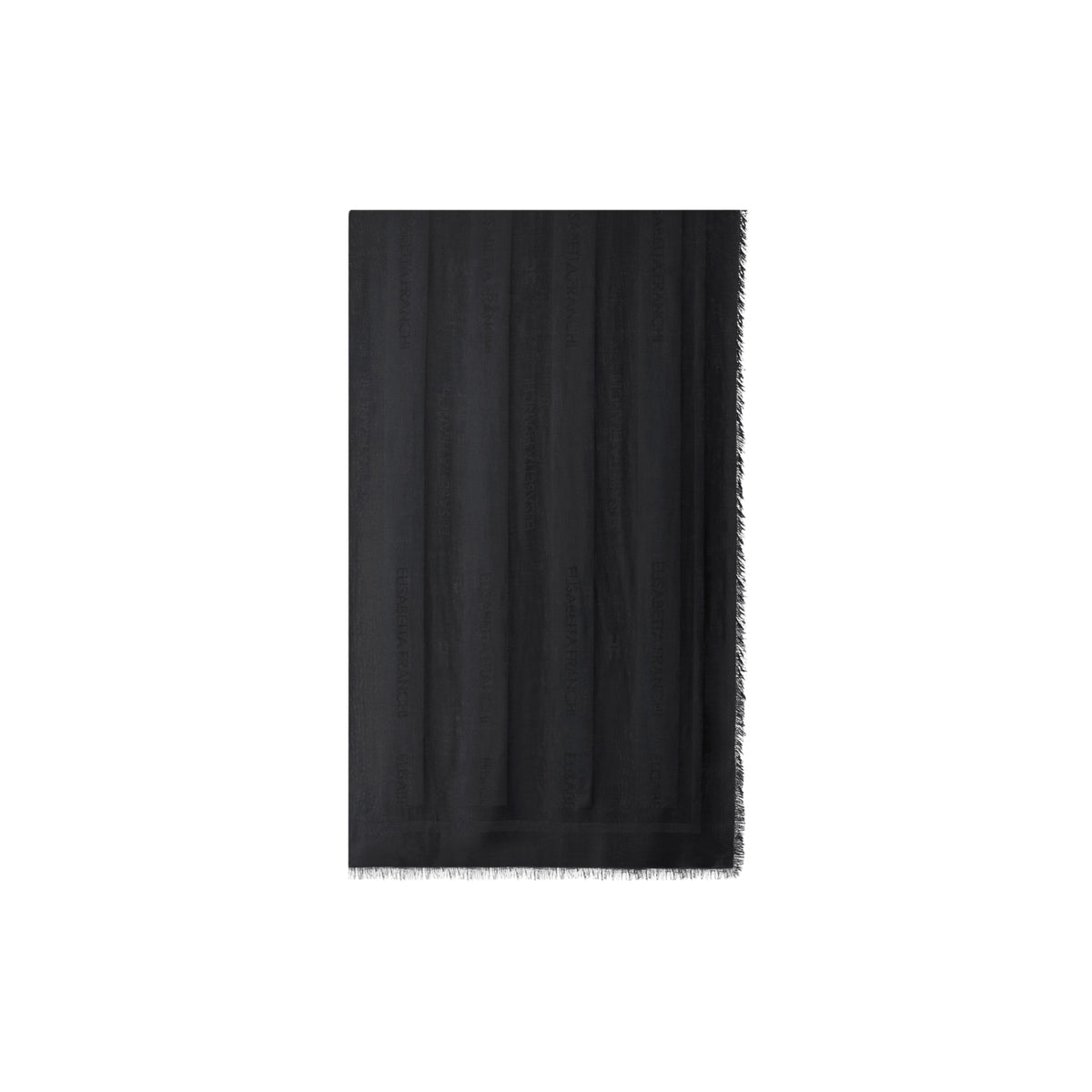 Foulard rettangolare a righe con logo - Nero