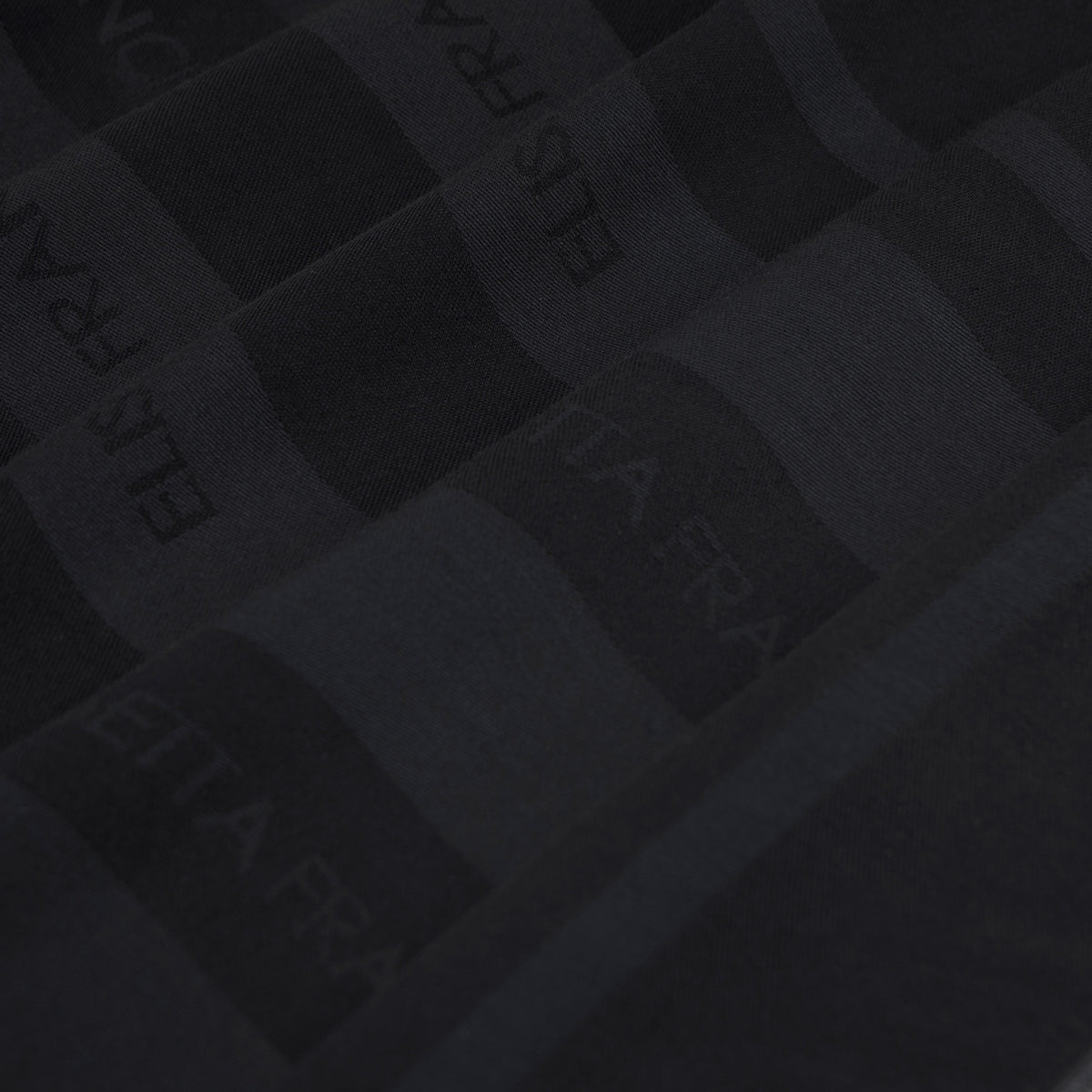 Foulard rettangolare a righe con logo - Nero