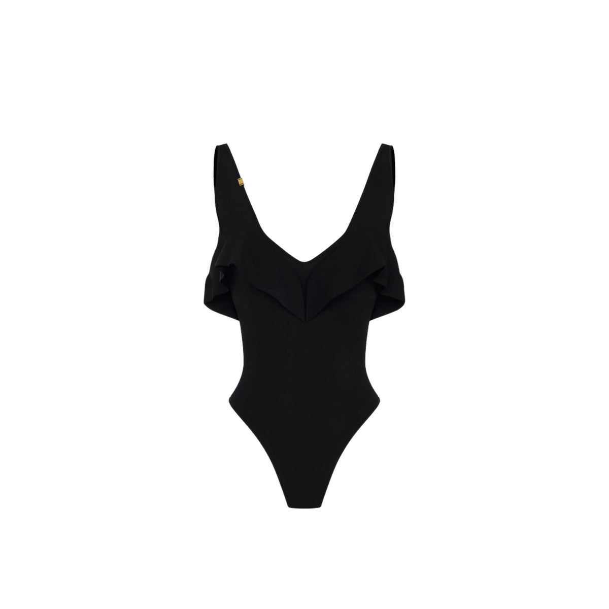 Body in maglia punto stoffa con scollo a V e schiena scoperta - Nero