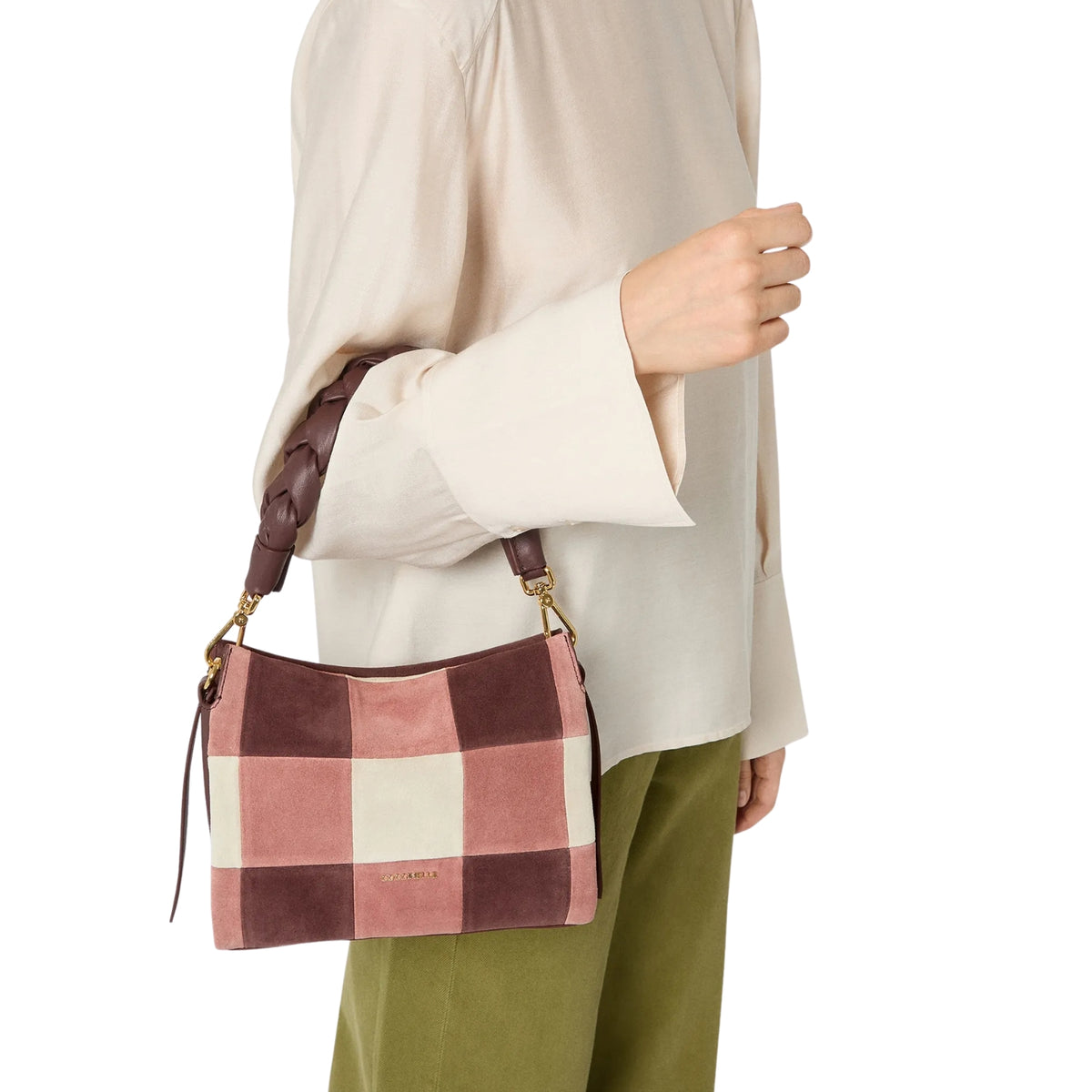 Borsa Boheme in camoscio patchwork - Vicki