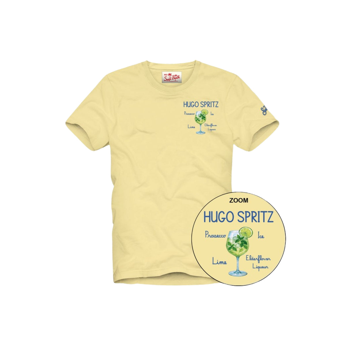 T-shirt Portofino con ricamo logo manica - Giallo