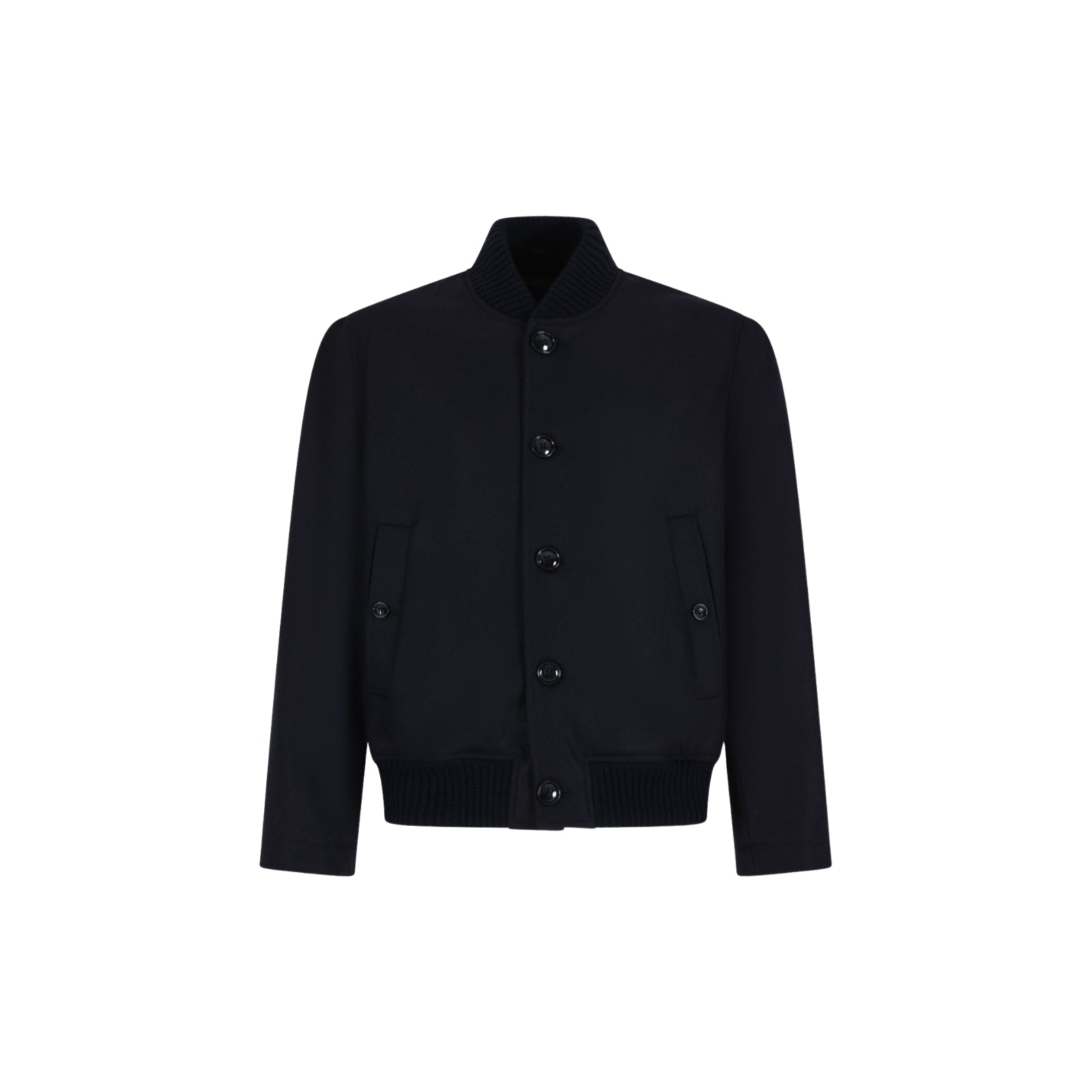Bomber in Lana Tecnica con Bottoni