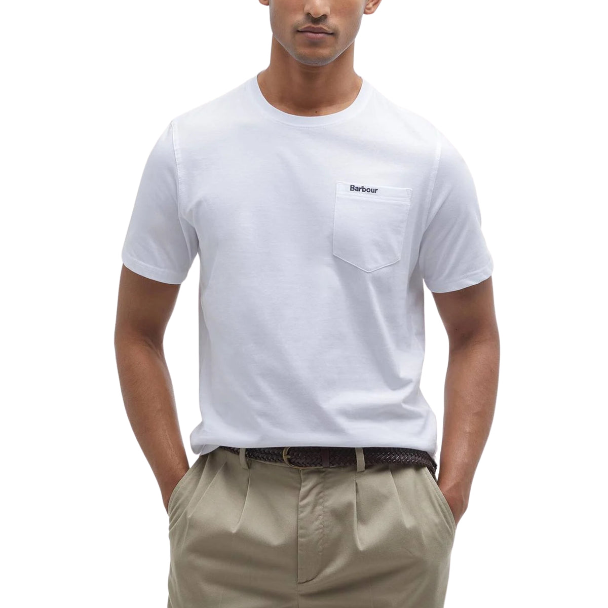 T-shirt Barbour Sports con taschino - Bianco