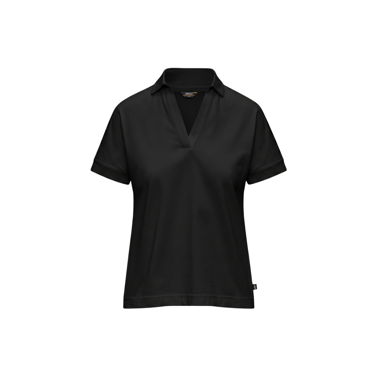 Polo Iselie scollo a V - Nero