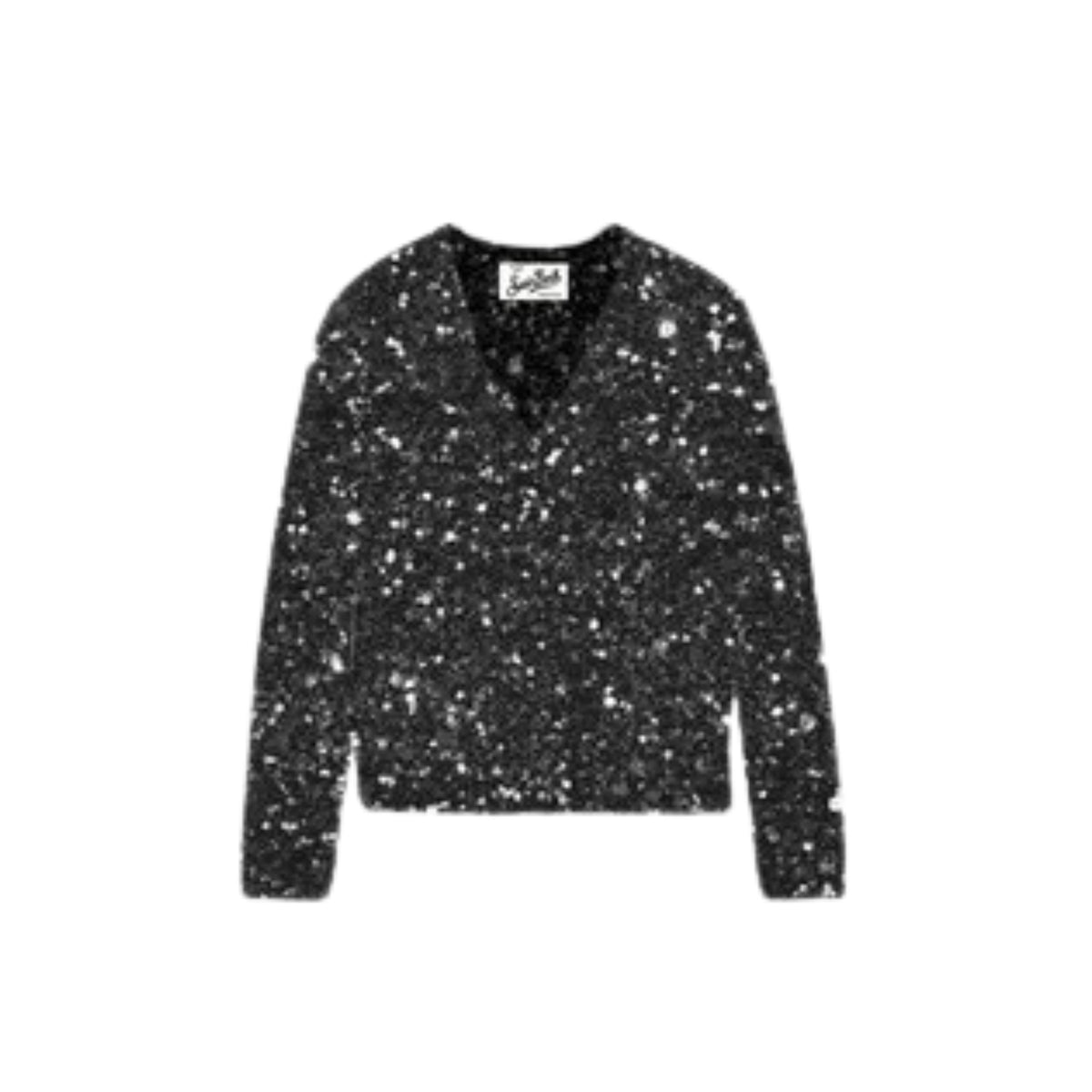Pullover Elara scollo a V in mohair - Nero