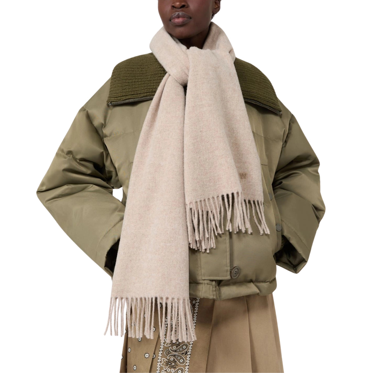 Stola in lana tinta unita - BEIGE