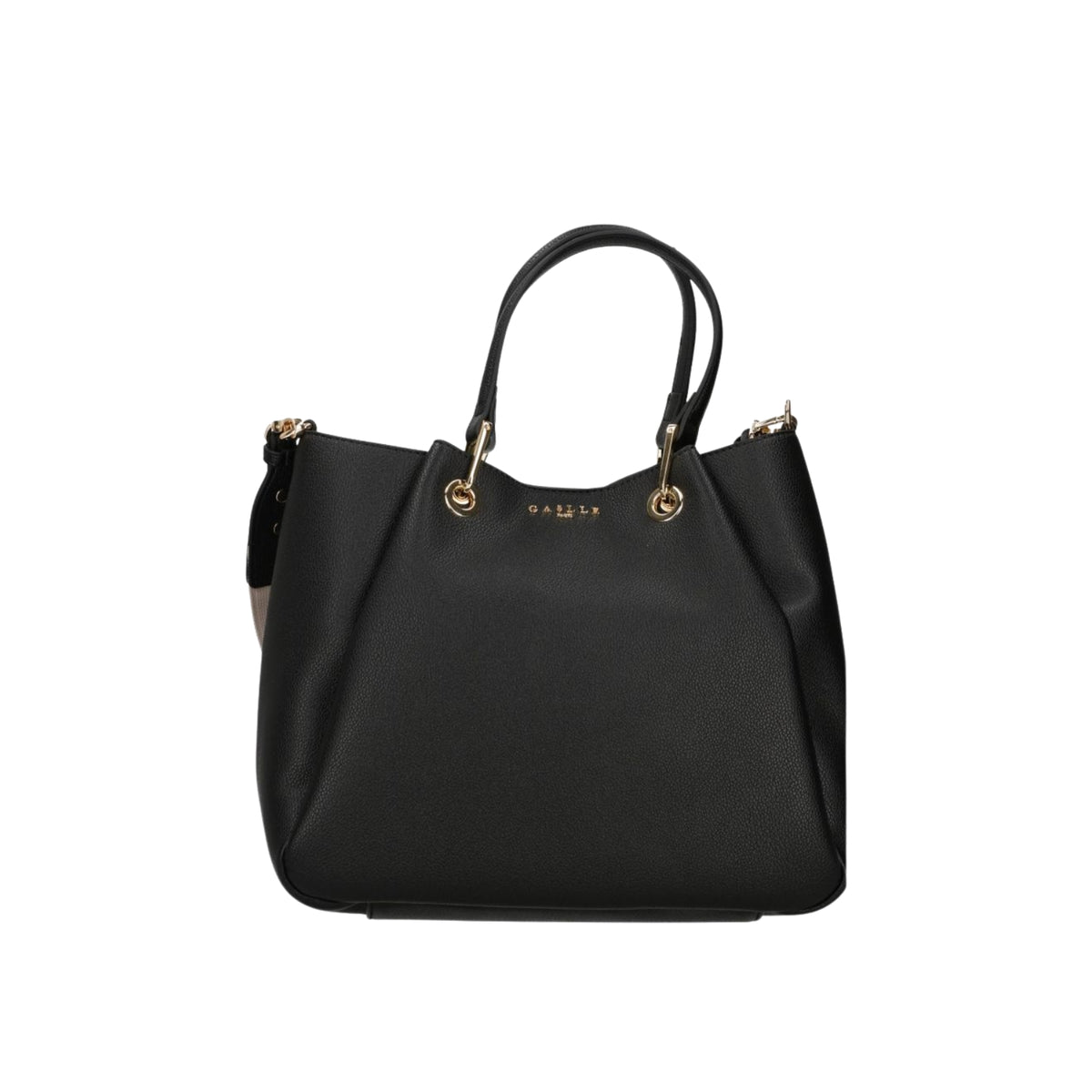 Maxi hand bag con tracolla jacquard - Nero