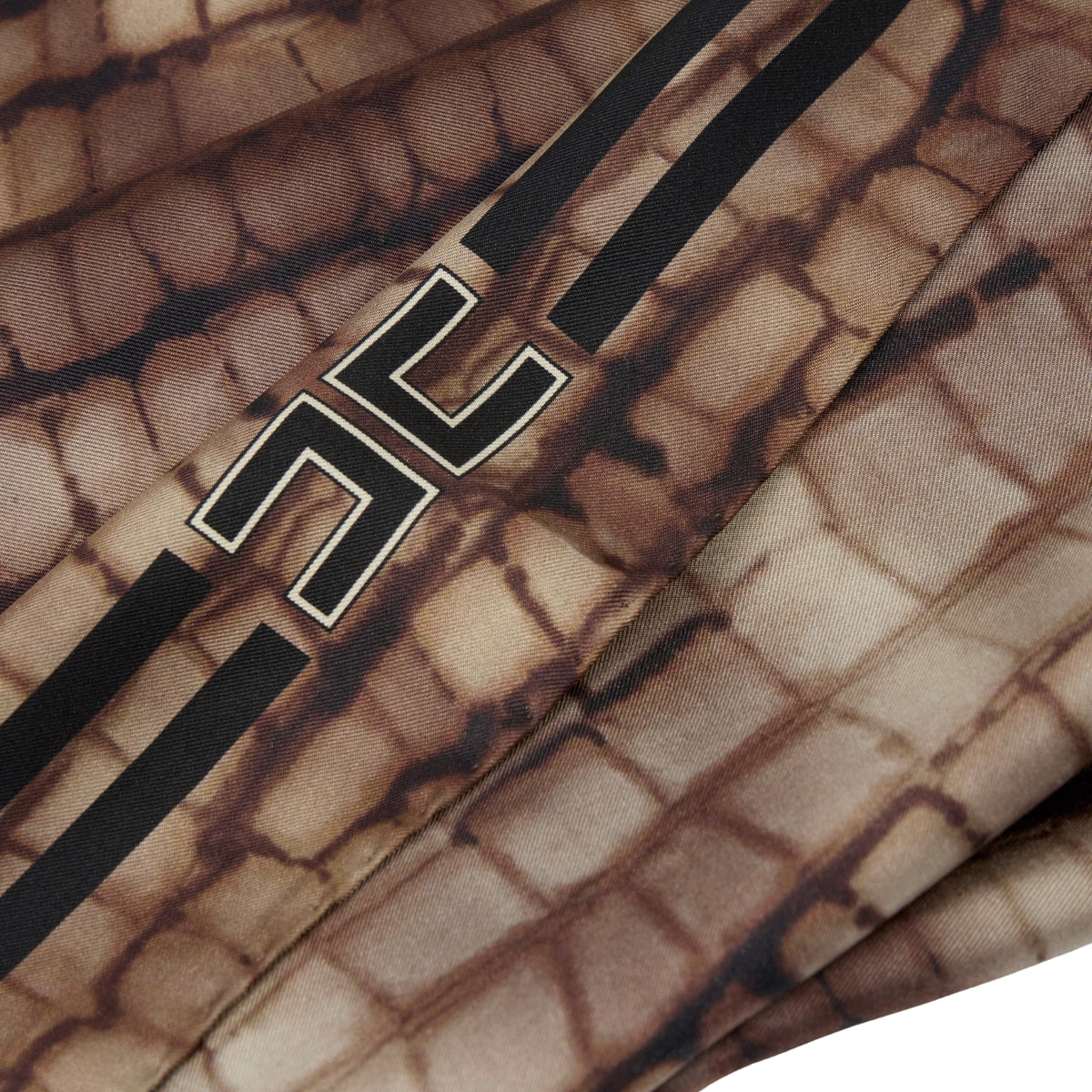 Foulard in twill di seta stampa alligatore - Cacao