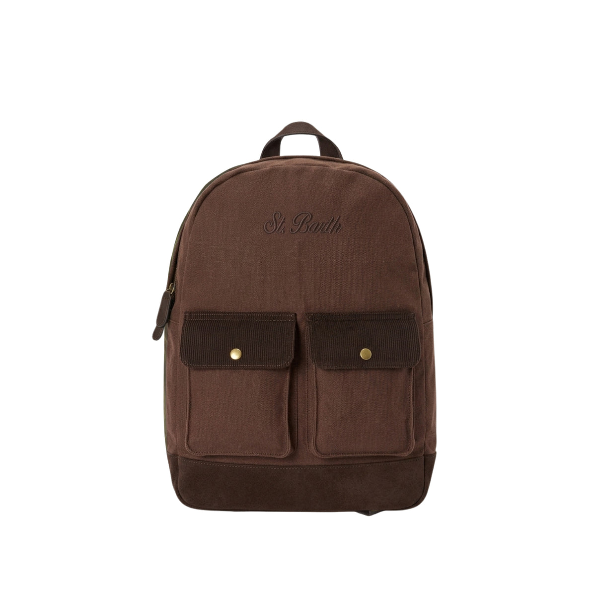 Zaino Cody in tessuto cerato con ricamo logo - MARRONE