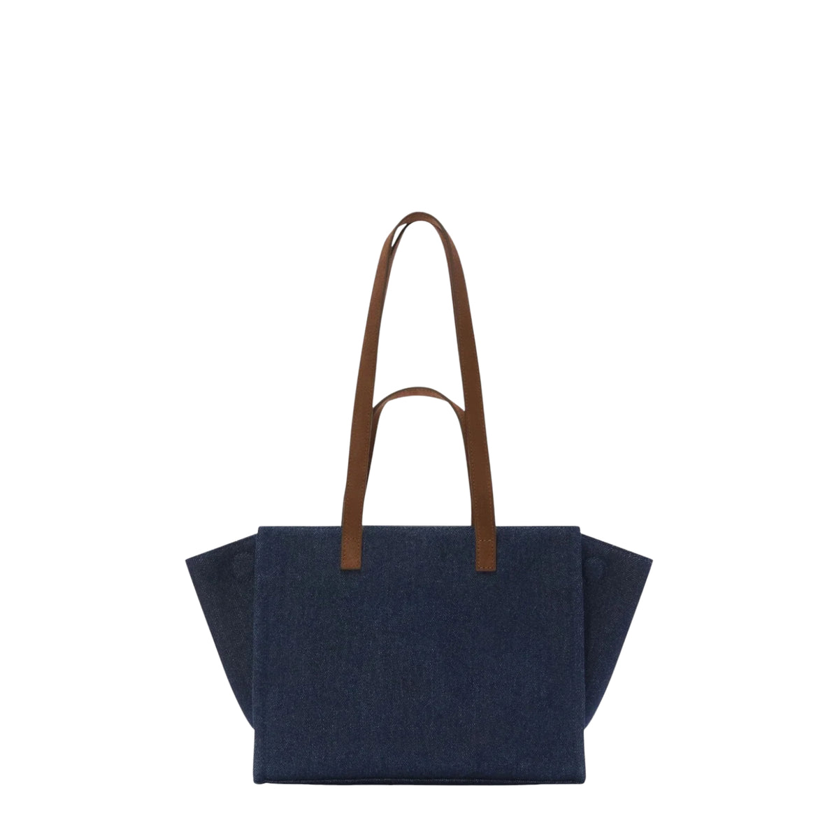 Borsa Midi Jour in denim con manici in camoscio