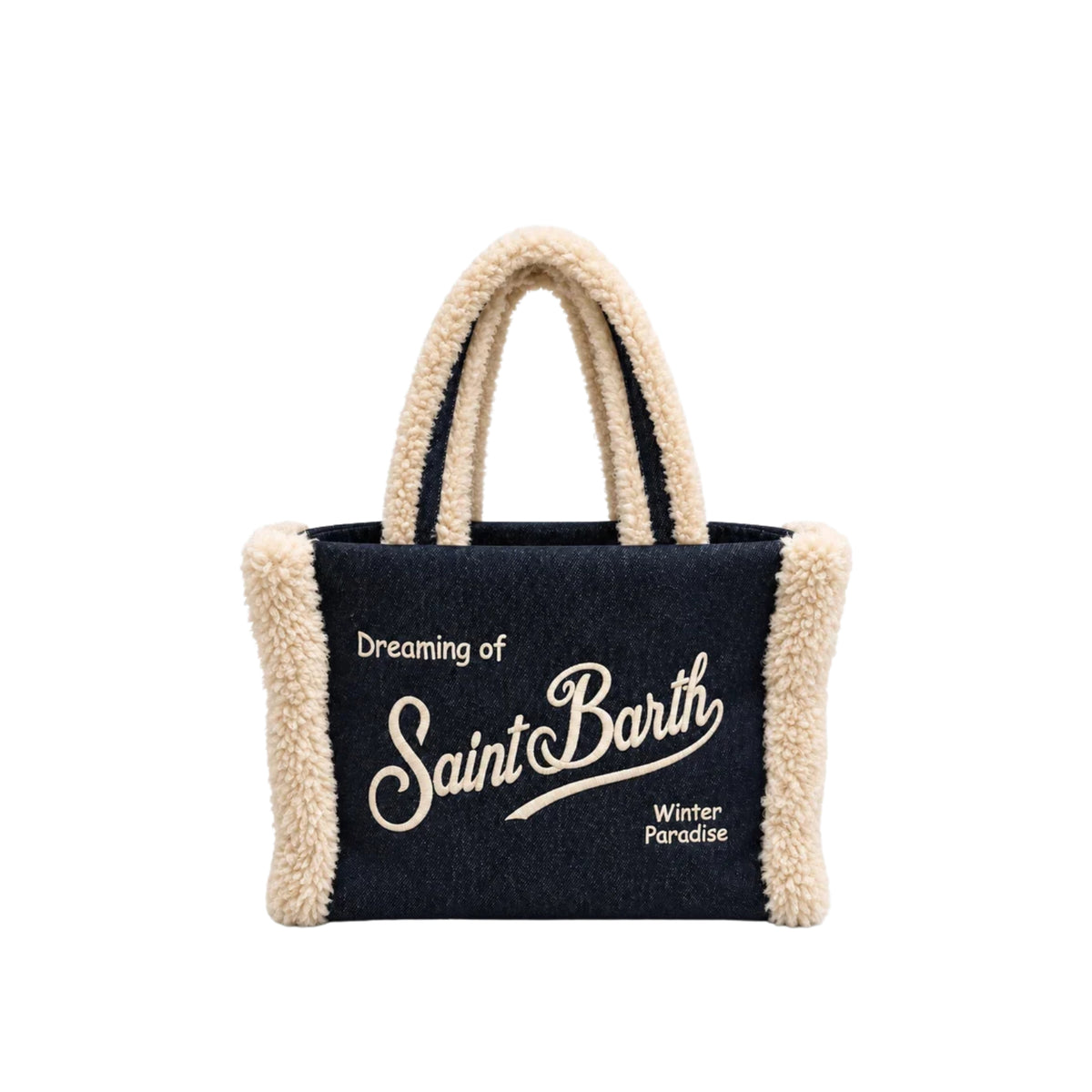 Borsa Colette effetto montone con ricamo logo - NERO
