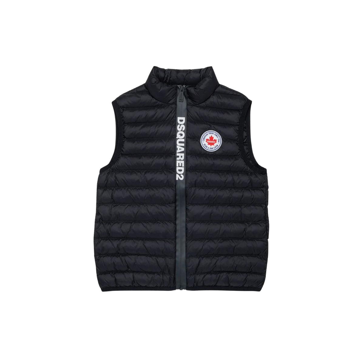 Gilet imbottito con trapuntatura orizzontale - Nero