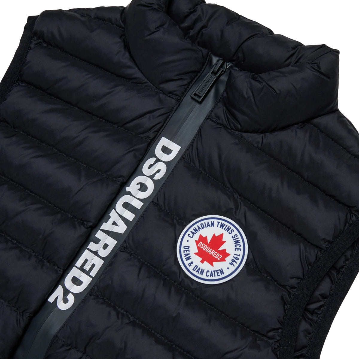 Gilet imbottito con trapuntatura orizzontale - Nero