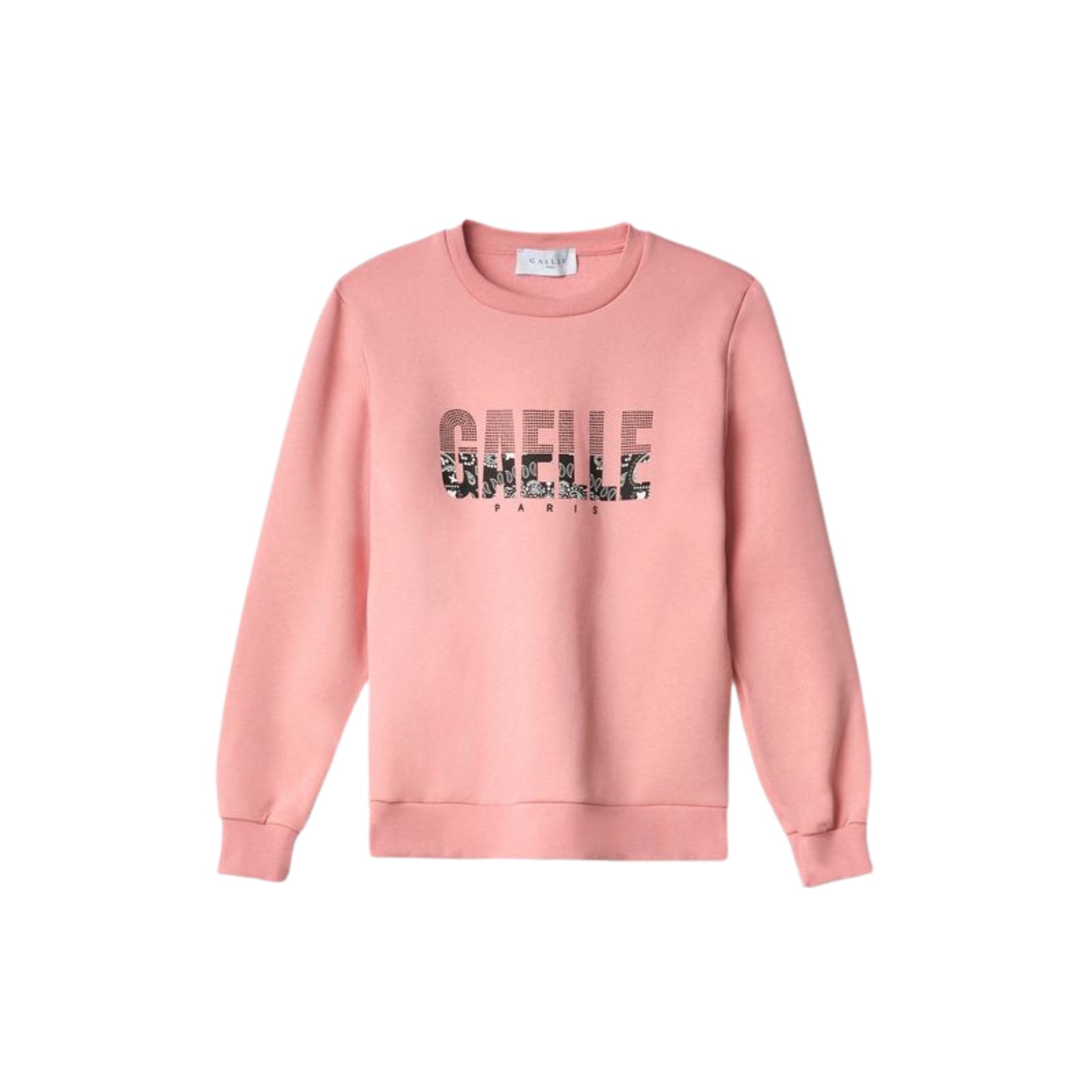 Felpa girocollo con logo a strass - ROSA