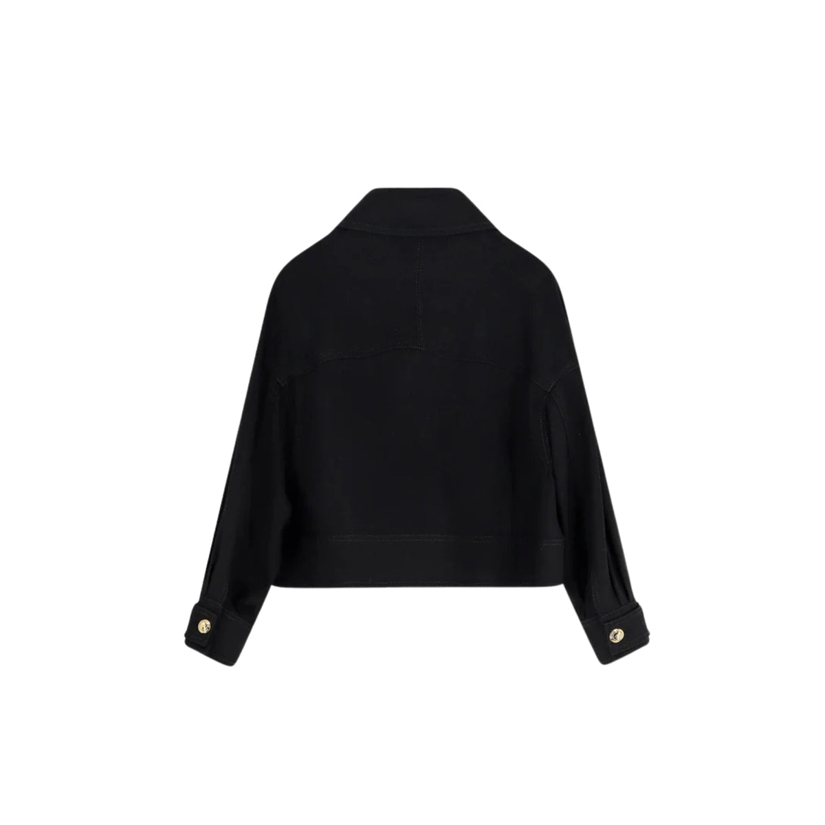 Caban in gabardina con doppio colletto - Nero