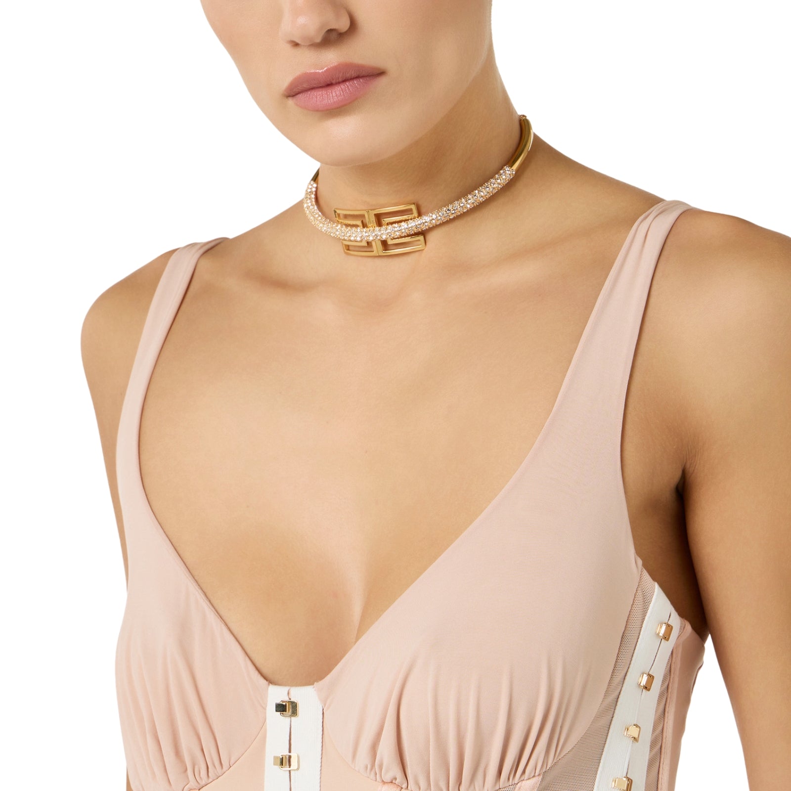 Collana con logo e strass