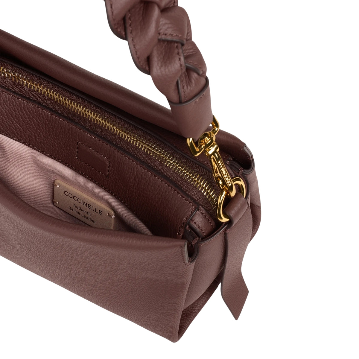 Borsa Boheme in pelle bottalata con tracolla - Berry