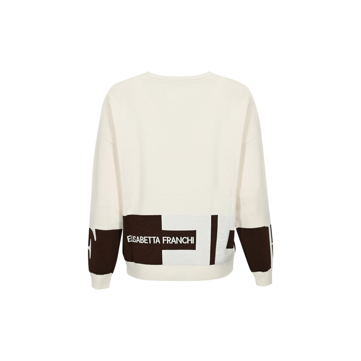 Maglia in viscosa con loghi color-block - Latte