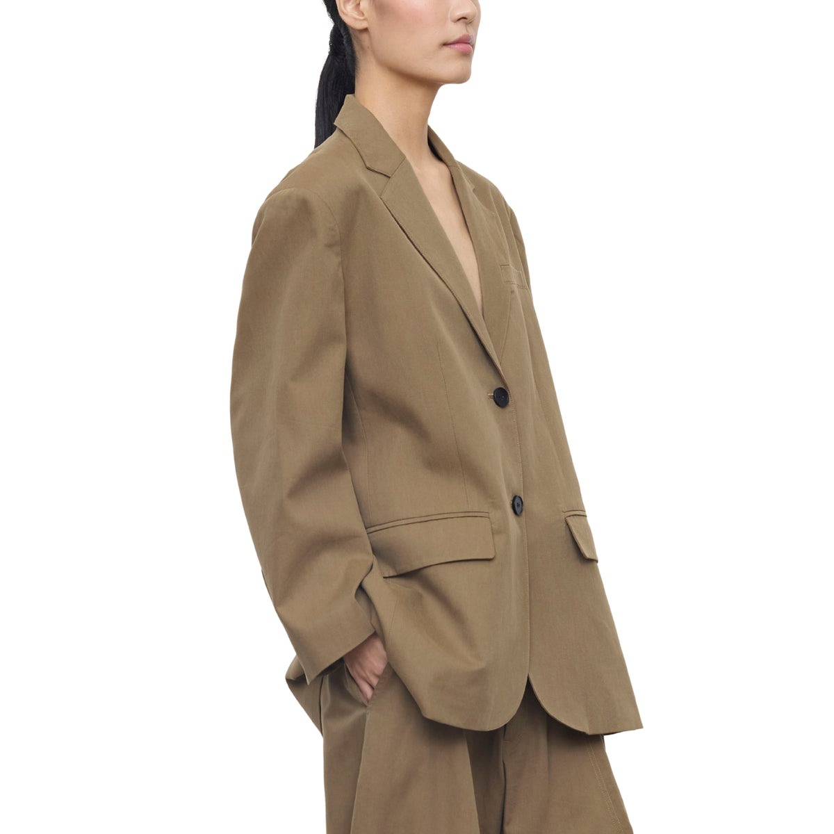 Blazer oversize in tinta Kaki