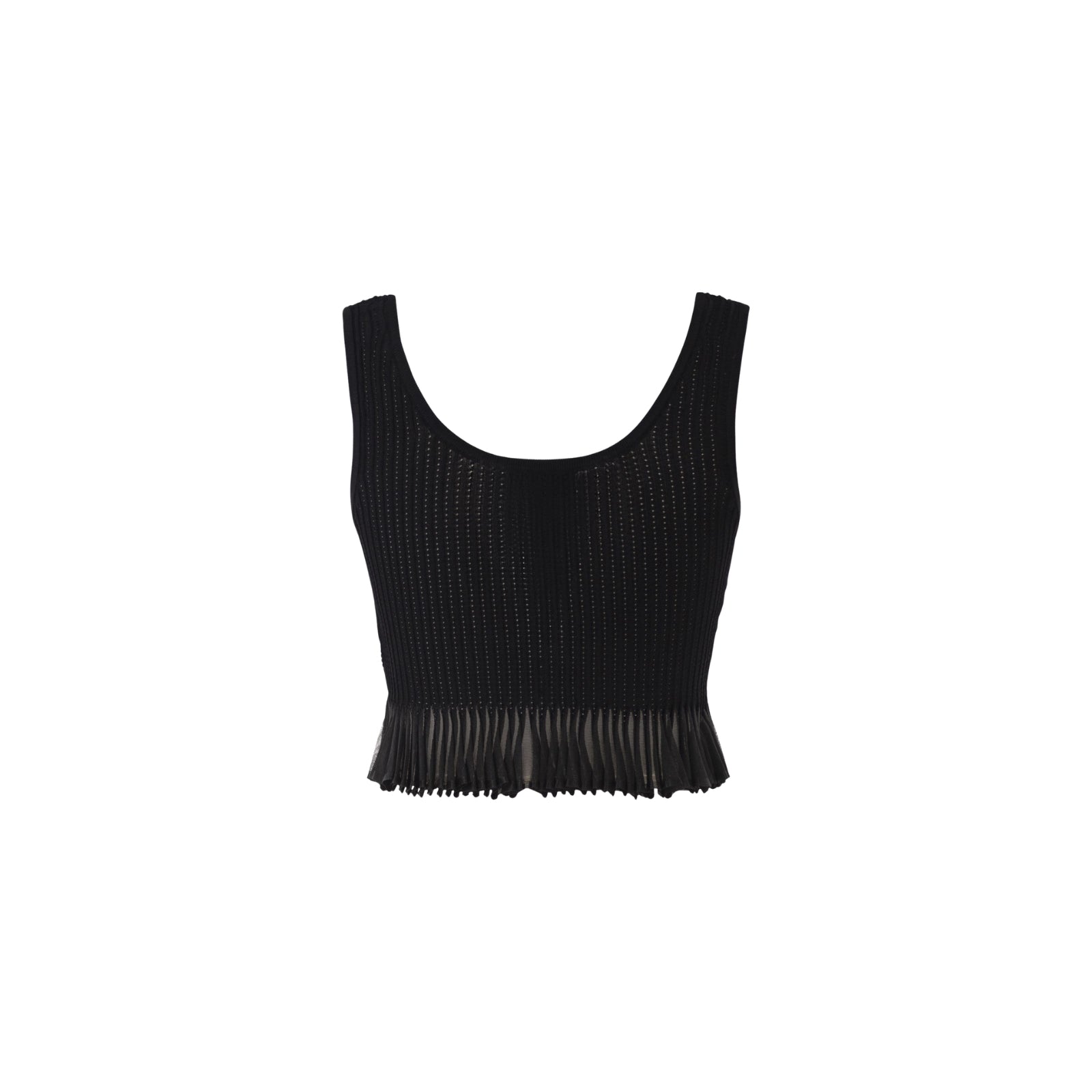 Top in maglia à jour - NERO