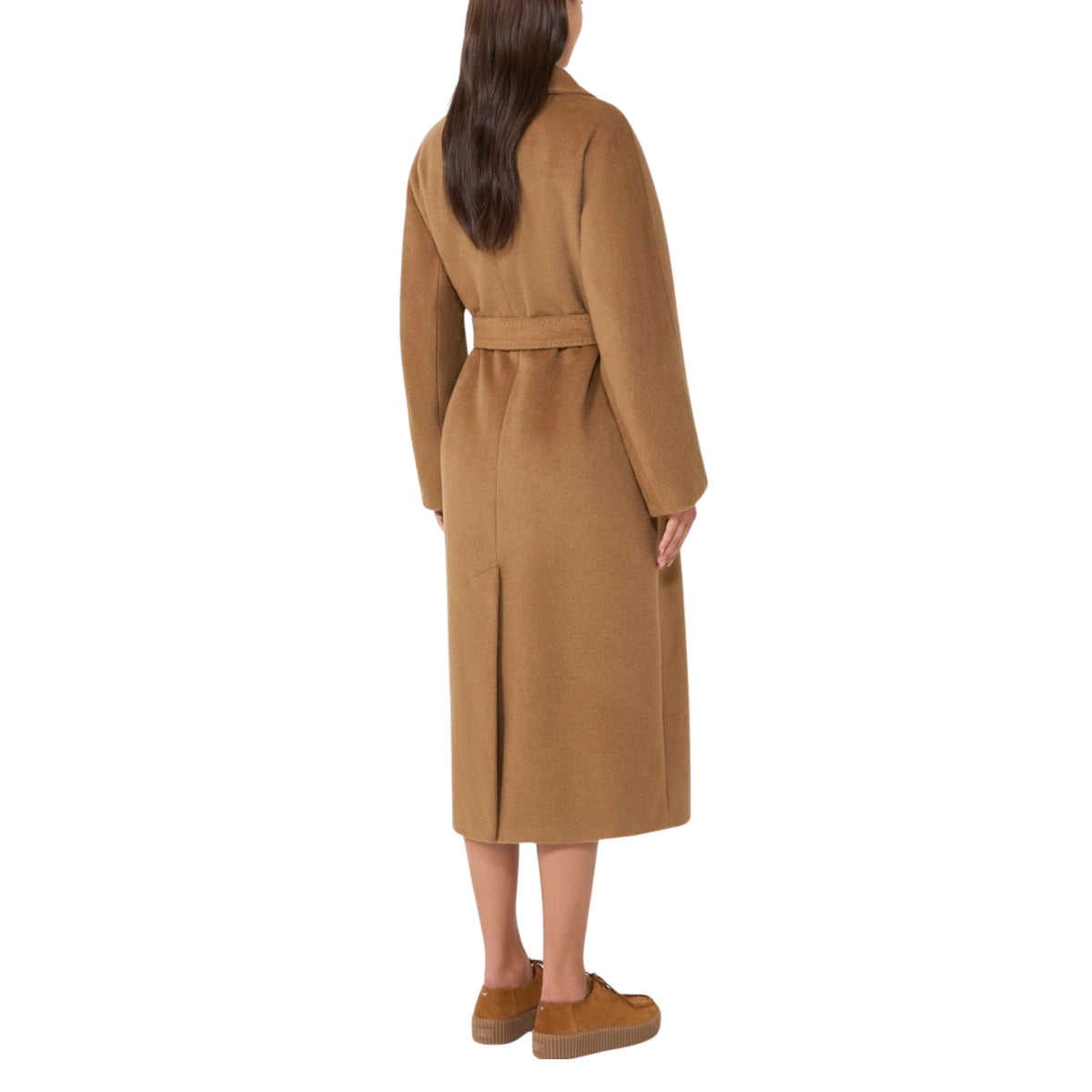 Cappotto a vestaglia in lana e alpaca - Cammello