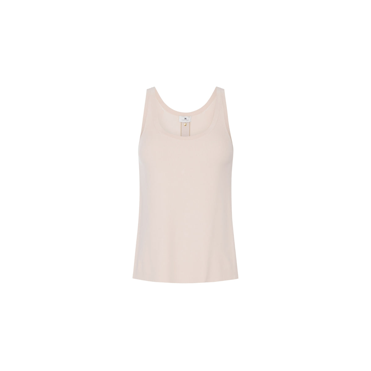 Top smanicato con bande jacquard - Burro