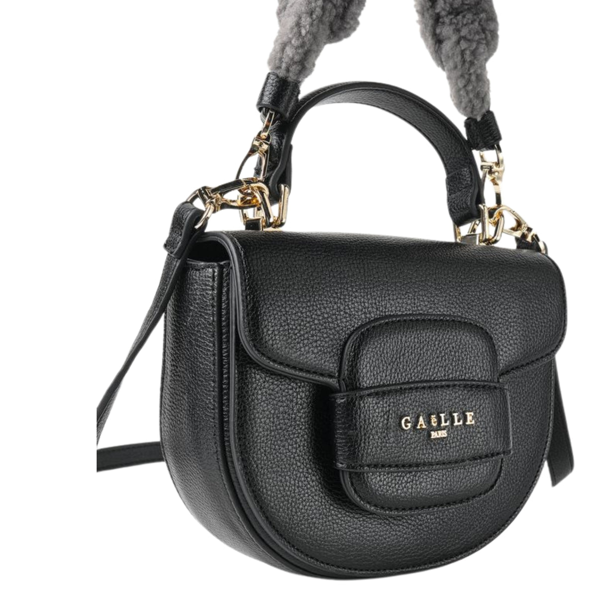 Borsa Mini Hand Bag con maxi catena ecomontone - Nero