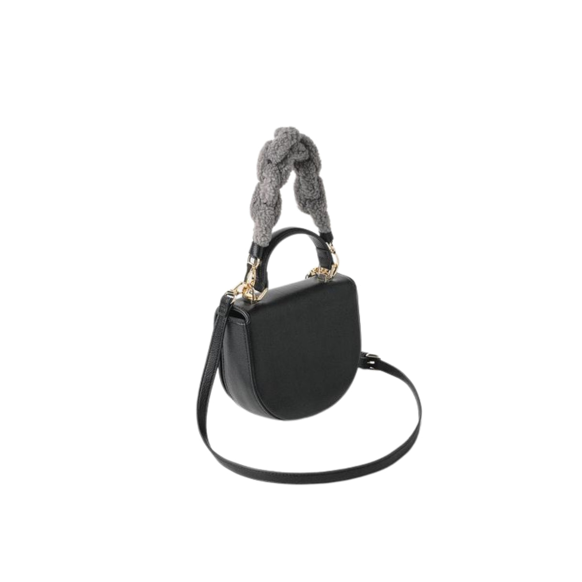 Borsa Mini Hand Bag con maxi catena ecomontone - Nero