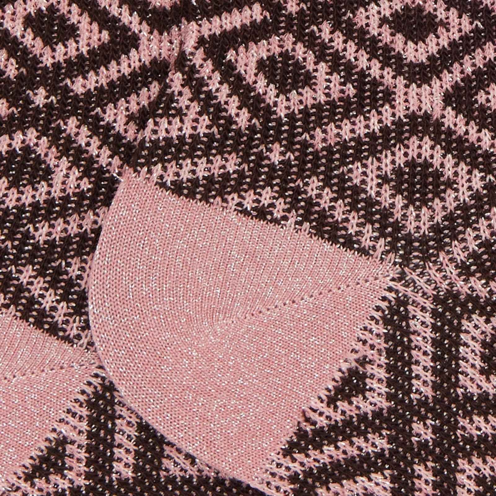 Calze corte donna cotone rosa fantasia geometrica effetto scintillante