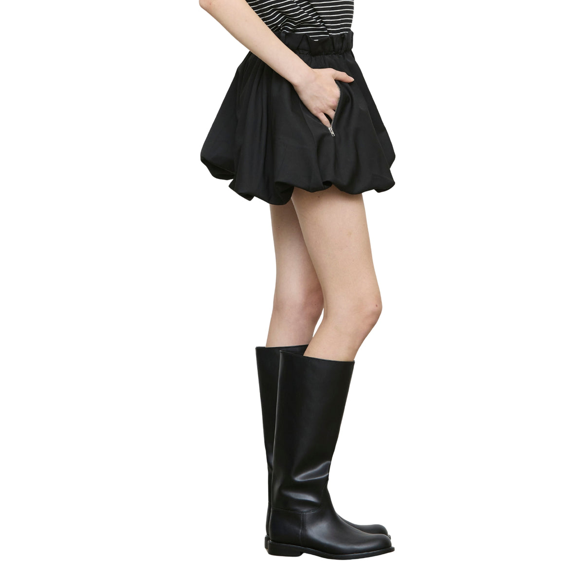 Pantaloncini a palloncino vita alta - Nero