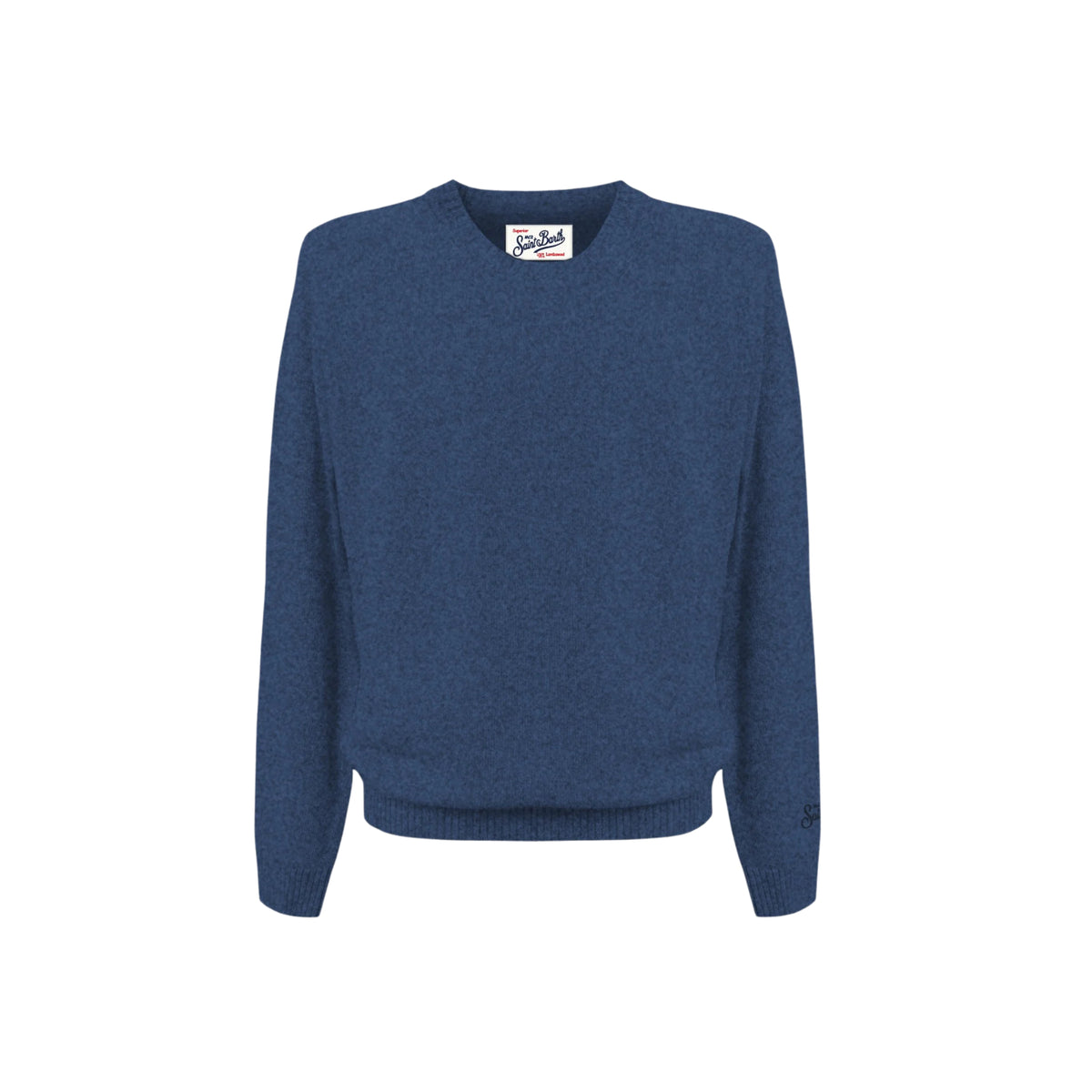 Maglione girocollo Regent in LAMBSWOO - DENIM