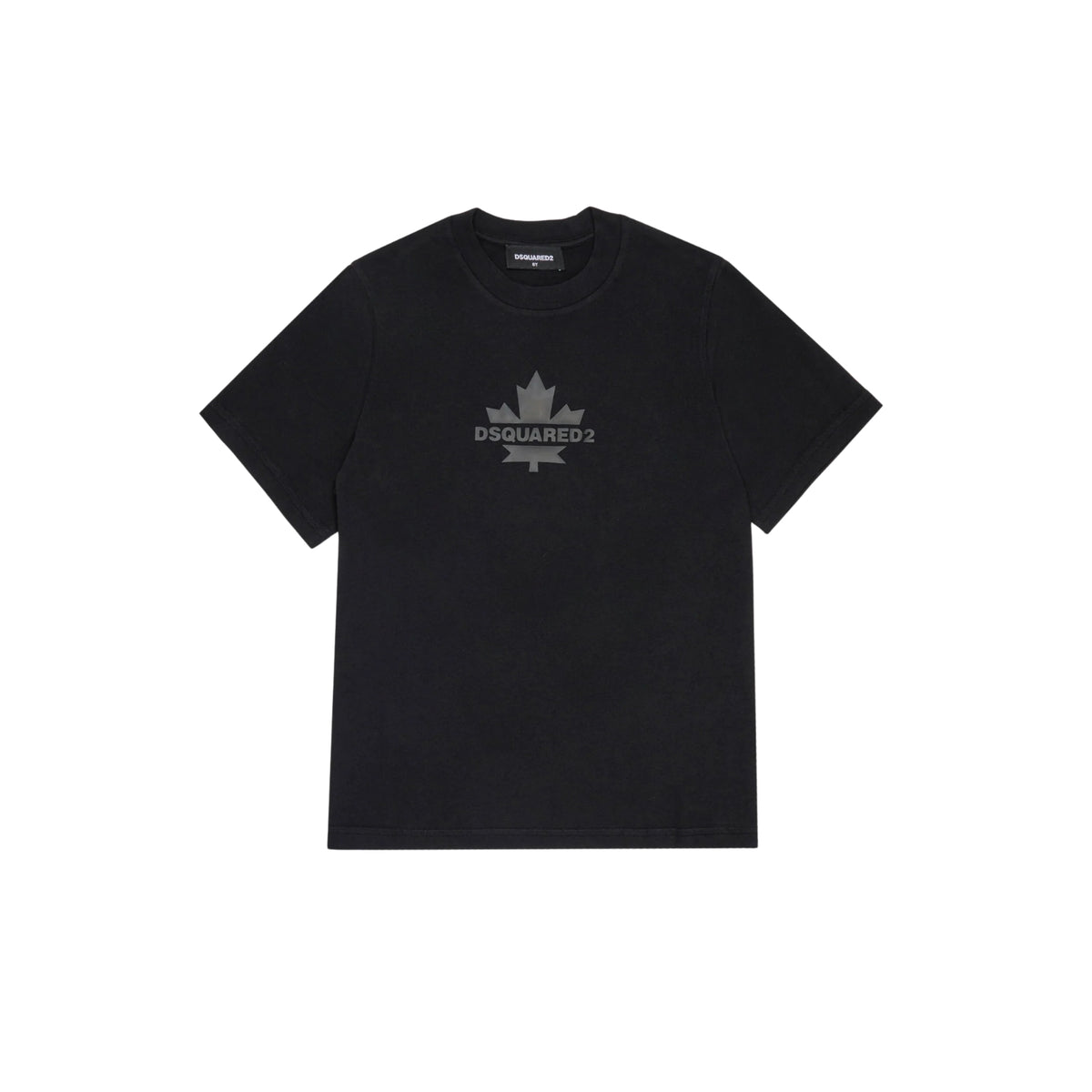 T-shirt oversize con logo Maple Leaf gommato - Nero