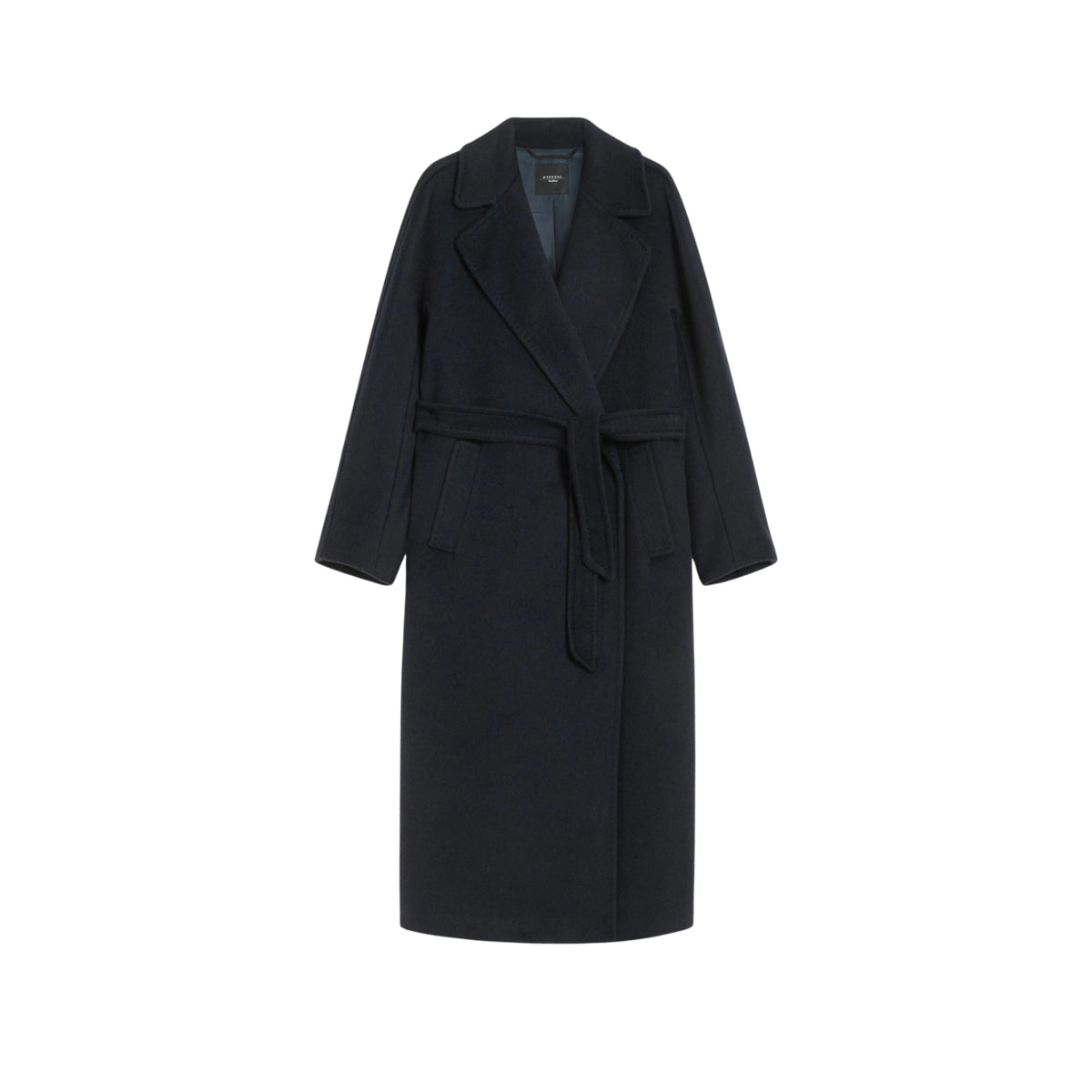 Cappotto a vestaglia in lana e alpaca - Nero