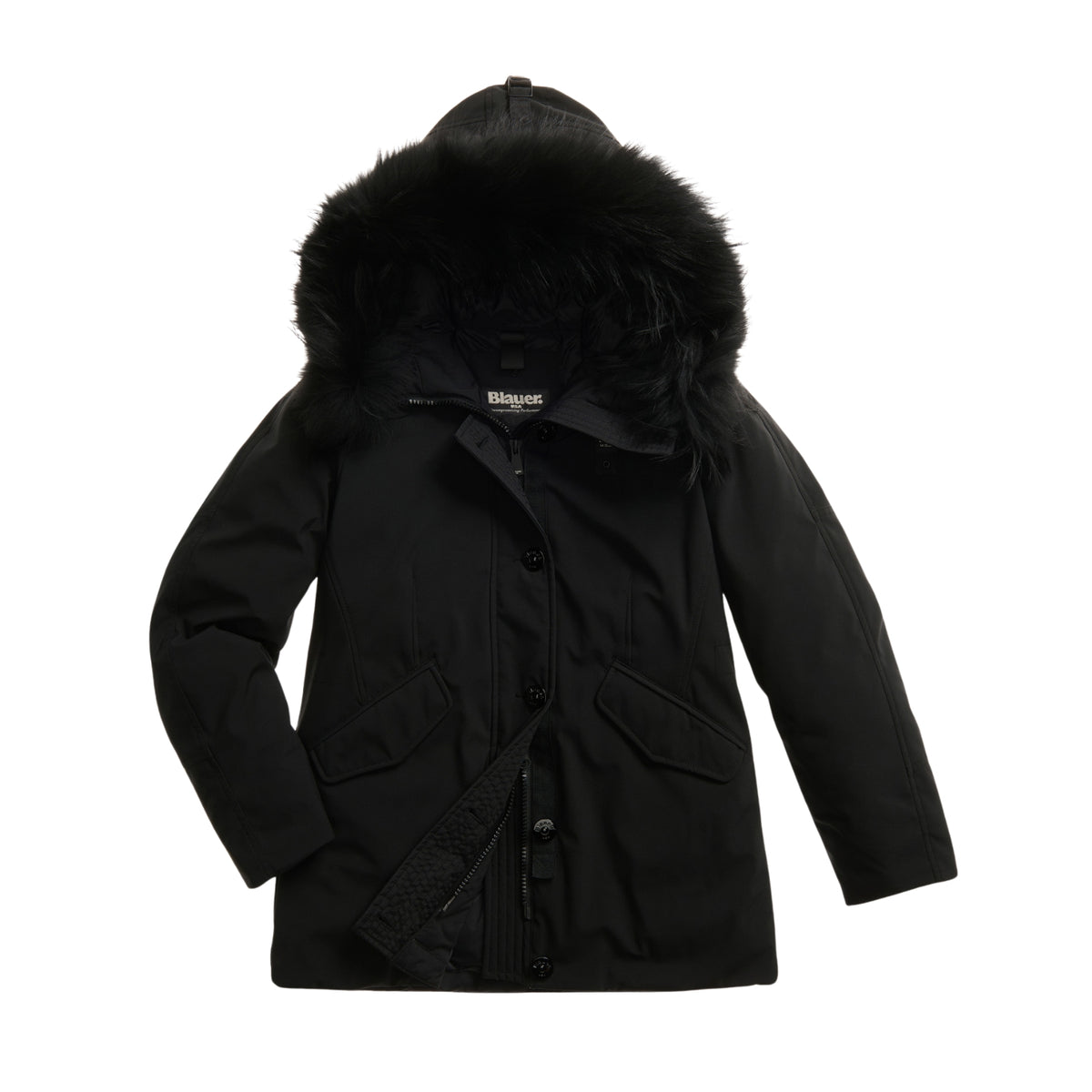 Parka Irma in neoprene con coulisse - Nero