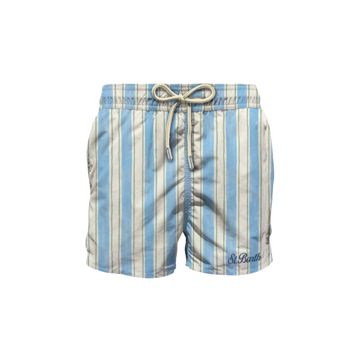 Costume mare Syros a righe - Celeste